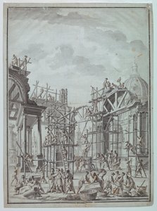 Arbeiter bauen Arkaden