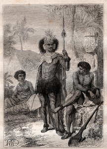 Eingeborene der Marquesas-Inseln - Reise von Kapitän James Cook von Unknown artist