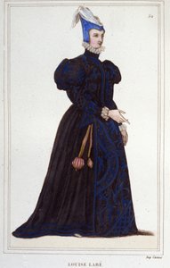 Porträt von Louise Labé (ca. 1524-1566), französische Dichterin, Gravur von 1830