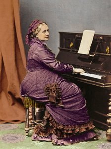Clara Schumann (1819-1896), deutsche Pianistin und Komponistin, am Klavier - Porträt von Clara Schumann (1819-1896), deutsche Pianistin und Komponistin, Ehefrau von Robert Schumann