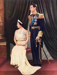 König George VI. und Königin Elizabeth. George VI., Albert Frederick Arthur George 1895 bis 1952. König des Vereinigten Königreichs und der Dominions des Britischen Commonwealth. Elizabeth Angela Marguerite Bowes-Lyon von Unknown photographer