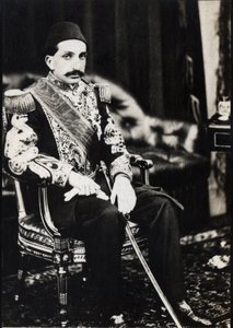 Porträt von Abdulhamid II. (1842-1918), Sultan des Osmanischen Reiches (s/w Foto) von Unknown photographer