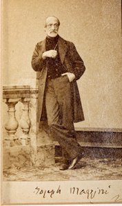 Porträt von Giuseppe Mazzini, mit Autogramm
