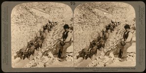 Porträt eines Jungen in den berühmten Marmorbrüchen von Carrara; Stereoskopische Fotografie von Unknown photographer