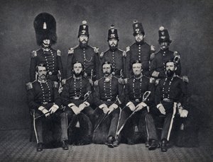 Porträt der Offiziere der belgischen Nationalgarde von Unknown photographer
