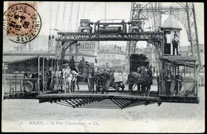 Postkarte vom Anfang des 20. Jahrhunderts. Normandie, Rouen: Die Fährbrücke. von Unknown photographer