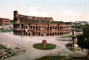 Rom. Blick auf das Kolosseum. Fotochrom um 1900.