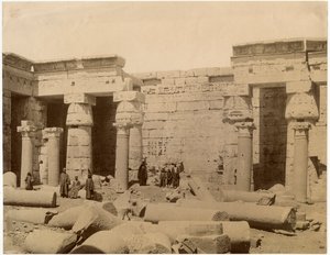 Zweiter Hof des Totentempels von Ramses III., Nordseite, Medinet Habu, Ägypten, ca. 1890