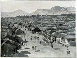 Ansicht der Hauptstraße von Seoul, Hauptstadt von Korea im 19. Jahrhundert von Unknown photographer