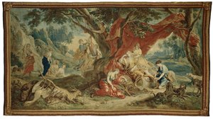Ruhende Diana, aus den Triumphen der Götter von Urbanus Leyniers (possibly)