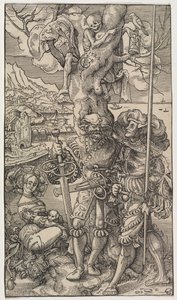 Söldner und eine Frau mit dem Tod in einem Baum, 1524