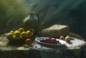 Rustikales Obststillleben