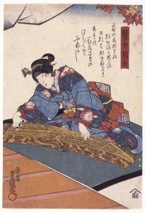 Bandō Shūka in der Rolle der blinden Koto-Spielerin, Asagao von Utagawa (1786 1865) Kunisada