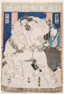 Sumo-Ringer im Kampf von Utagawa Kunisada