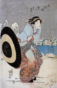 Nachtszene am Motonoyanagi-Brücke, ca. 1825