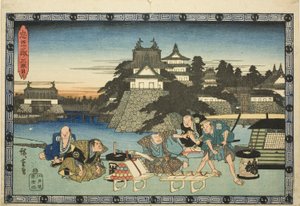 Akt 3, aus der Serie "Die Rache der treuen Vasallen" von Utagawa Hiroshige