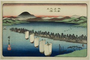 Amanohashidate, aus der Serie "Berühmte Orte Japans (Honcho meisho)" von Utagawa Hiroshige
