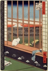 Asakusa Reisfelder und Torinomachi Fest, aus der Serie: 100 berühmte Ansichten von Edo von Utagawa Hiroshige