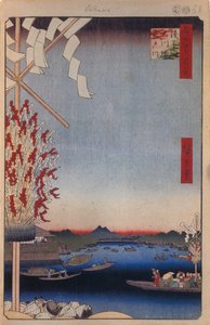Asakusa-Fluss, Miyato-Fluss, Große Uferpromenade Hundert berühmte Ansichten von Edo, 1856-1858