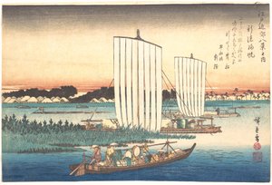 Boote kehren nach Gyotoku zurück von Utagawa Hiroshige