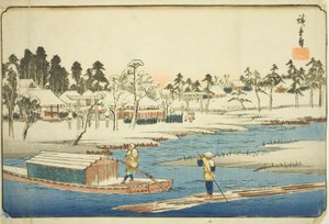Klares Wetter nach Schnee in Massaki (Massaki yukibare no zu), aus der Serie "Berühmte Orte in der östlichen Hauptstadt (Toto meisho)"