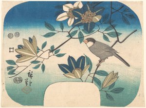 Clematis und Vogel von Utagawa Hiroshige