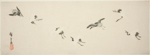 Kraniche im Flug von Utagawa Hiroshige