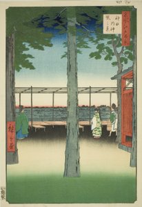Morgendämmerung am Kanda Myojin-Schrein (Kanda Myojin akebono no kei), aus der Serie "Hundert berühmte Ansichten von Edo (Meisho Edo hyakkei)"