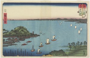 Delta des Abe-Flusses in Yaizu, Juli 1858