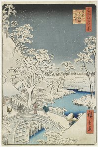 Drum Bridge und Sunset Hill in Meguro, April 1856