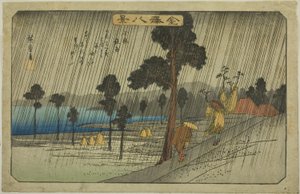 Abendregen in Koizumi, aus der Serie "Acht Ansichten von Kanazawa"
