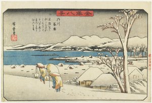 Abendschnee in Uchikawa, 1835-1836