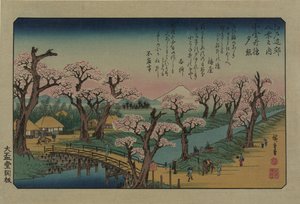 Abendglühen an der Koganei-Brücke (aus der Serie Acht Ansichten in der Umgebung von Edo) von Utagawa Hiroshige