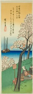 Blumen am Goten-Hügel im Frühling (Haru Gotenyama no hana), aus der Serie "Berühmte Ansichten von Edo in den vier Jahreszeiten (Shiki Koto meisho)"