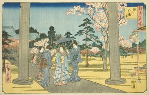 Fukagawa Hachiman-Schrein (Fukagawa Hachimangu), aus der Serie "Berühmte Orte in Edo (Edo meisho)"