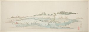 Hagi-Tempel (Hagidera), aus der Serie "Dreizehn Ansichten der Umgebung von Edo" von Utagawa Hiroshige