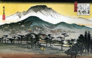 Hiroshige - 8 Ansichten von Omi - 4. Abendglocke, Mii-Tempel von Utagawa Hiroshige