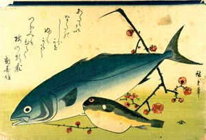Hiroshige Ein Schwarm Fische Fugu Gelbschwanz von Utagawa Hiroshige