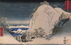 Schreine in schneebedeckten Bergen von Utagawa Hiroshige
