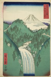 In den Bergen der Provinz Izu, aus der Serie "Sechsunddreißig Ansichten des Berges Fuji" von Utagawa Hiroshige