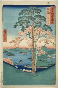 Inaba-Provinz: Karo, Koyama (Inaba, Karo Koyama), aus der Serie "Berühmte Orte in den sechzig Provinzen (Rokujuyoshu meisho zue)" von Utagawa Hiroshige