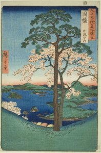 Provinz Inaba: Karo, Koyama (Inaba, Karo Koyama), aus der Serie "Berühmte Orte in den sechzig Provinzen (Rokujuyoshu meisho zue)" von Utagawa Hiroshige