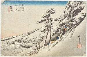 Kameyama, klares Wetter nach Schneefall von Utagawa Hiroshige