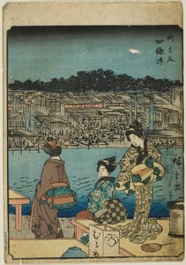 Kyoto: Abendkühle in Shijo, aus der Serie "Dreiundfünfzig Stationen [des Tokaido]"