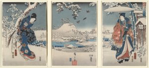 Liebende in einer Winterlandschaft