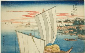 Ebbe bei Shibaura (Shibaura shiohi no zu), aus der Serie "Berühmte Ansichten der östlichen Hauptstadt (Toto meisho)"
