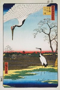 Mikawa-Insel, Kanasugi und Minowa Hundert berühmte Ansichten von Edo, 1856-1858 von Utagawa Hiroshige