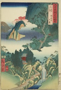 Mikawa Provinz: Horai Tempel in den Bergen, aus der Serie "Berühmte Orte in den Sechzig Provinzen" von Utagawa Hiroshige