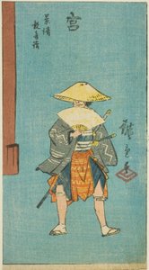 Miya: Kagekiyo besucht den Kannon-Tempel, aus der Serie "Bilder der dreiundfünfzig Stationen der Tokaido-Straße" von Utagawa Hiroshige