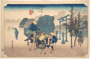 Morgennebel in Mishima von Utagawa Hiroshige